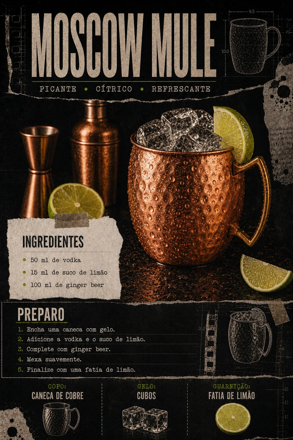 Ficha visual do drink Moscow Mule