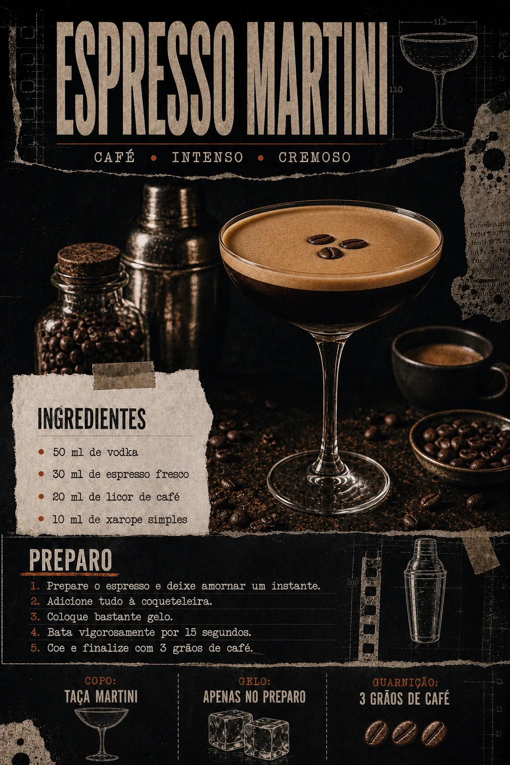 Ficha visual do drink Espresso Martini