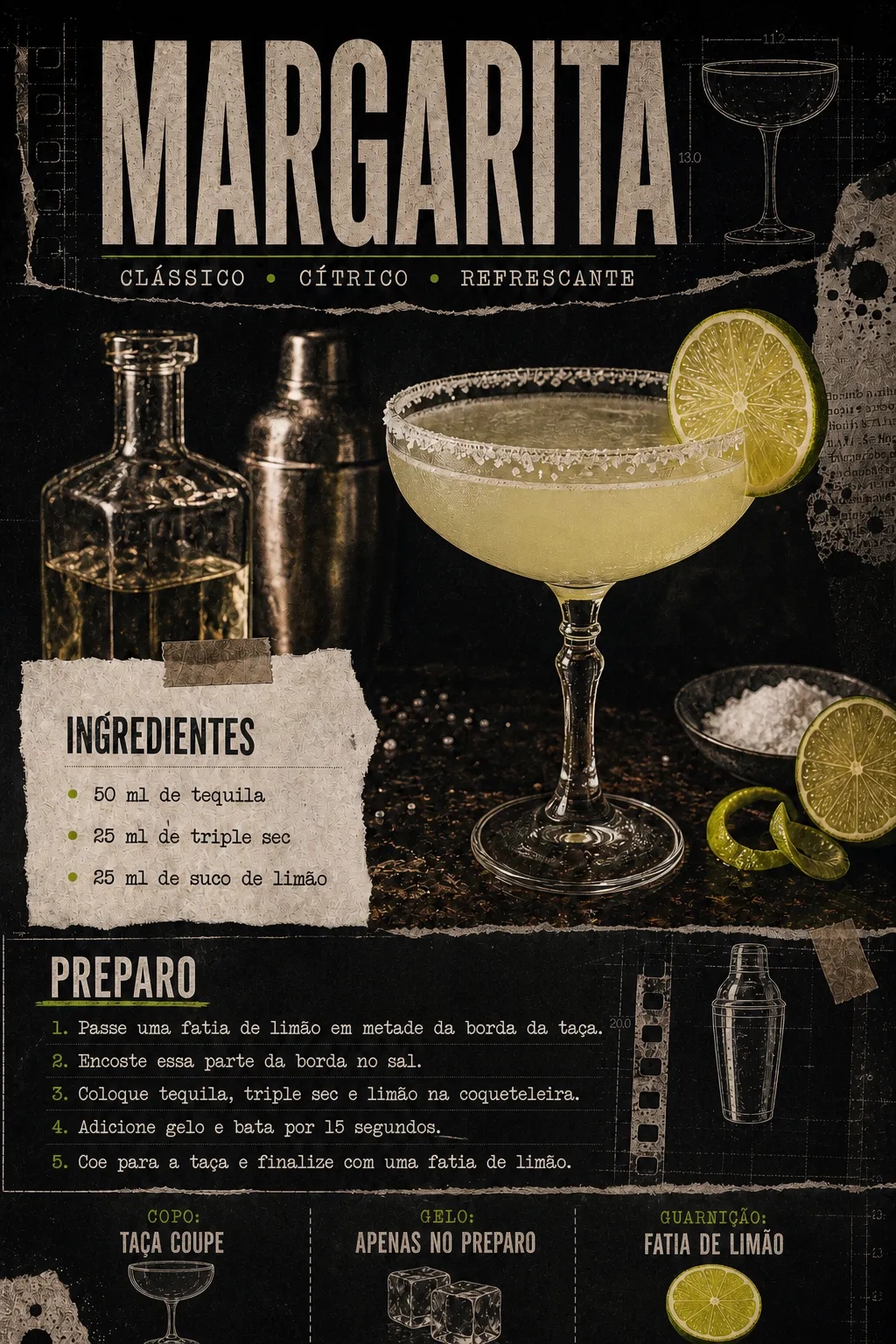Ficha visual do drink Margarita